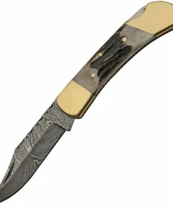 Flash Sale ✔️ Damascus Blade Knife Damascus Blades - Stag Bone (3" Damascus) DM-1257SG 🎁
