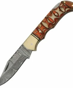 Flash Sale 🧨 Damascus Blade Knife Damascus Blades Lockback - Twisted Wood (3" Damascus) DM-1285 👏