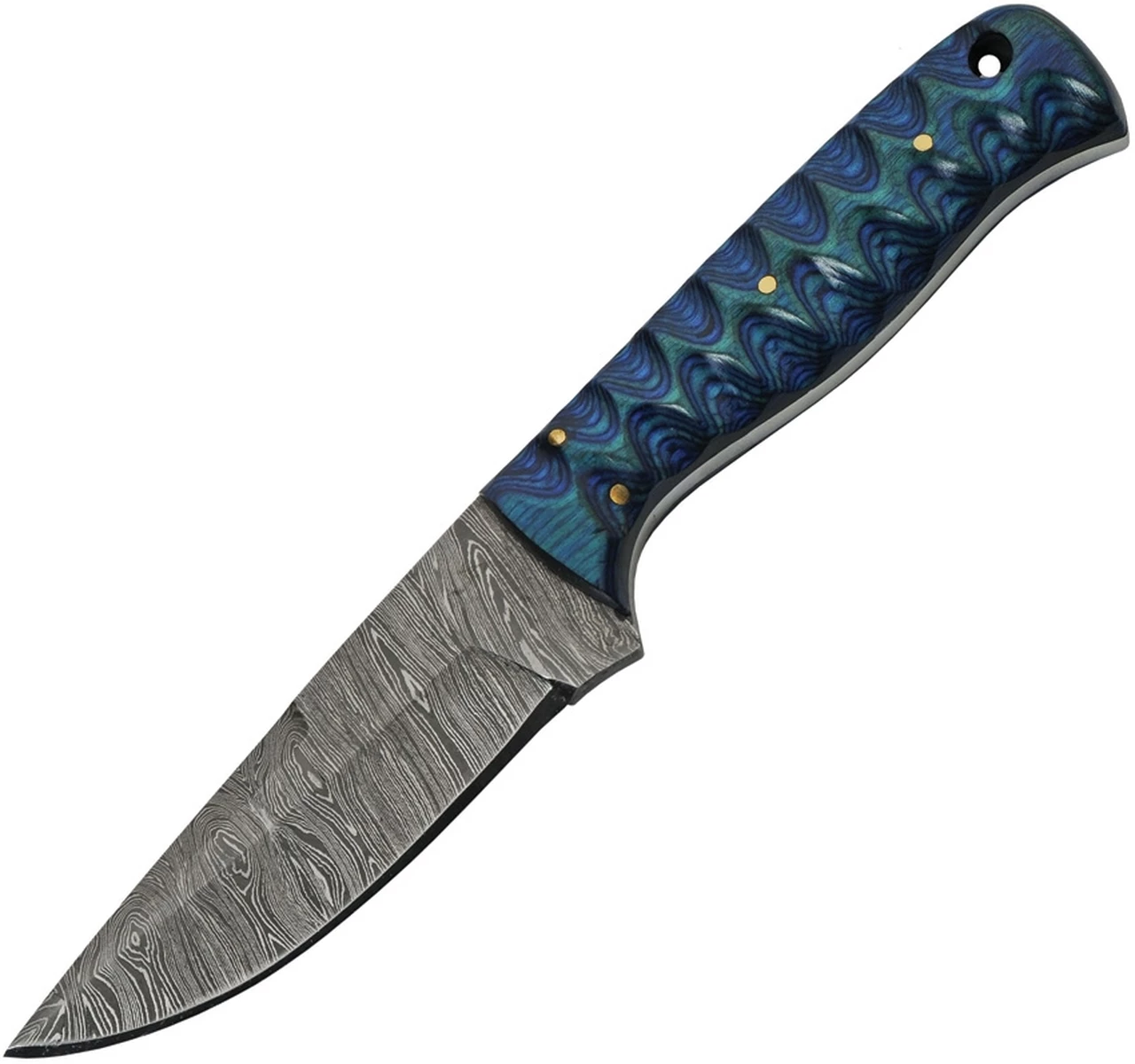 Discount ⭐ Damascus Blade Knife Damascus Blades Exotic Hunter - Blue Wood (4" Damascus) 1290 👏 1 Discount ⭐ Damascus Blade Knife Damascus Blades Exotic Hunter - Blue Wood (4" Damascus) 1290 👏