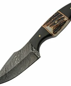 Cheap 🌟 Damascus Blade Knife Damascus Hunter - Stag/Buffalo (3.75"Damascus) DM-1294SG 👍