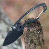 Outlet ✨ DPx Gear Heat Hiker 1095 DPHTX023, 2.4" 1095 Black Powder Coated Fixed Blade w/Aluminum Carabiner, Black Molded Sheath 👍