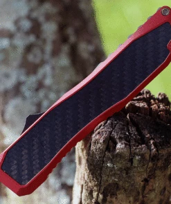 Best Sale ⌛ EOS - Elite Outfitting Solutions EOS Harpoon OTF Automatic - Red Alum. / CF (3.75" Black Dagger) HAR-02 ❤️ -Automatic Knives shop Dag blk2tone red carbon blk 3 00431.1628107941