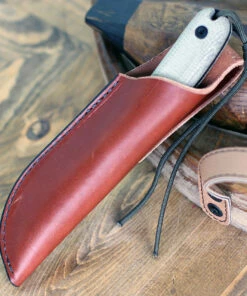 Best Sale 👏 ESEE Knives ESEE Model 3, 3HM, Black Plain Edge, Modified Canvas Handles, Brown Leather Sheath 💯 -Automatic Knives shop ESEE 3HM 71496.1600283038