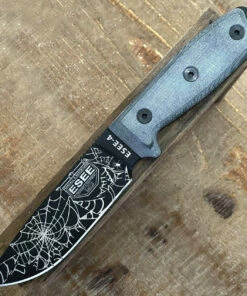 Brand new 😀 ESEE Knives ESEE-4P-WEB (4.5" Black w/Spider Web) Coyote Brown 🔔