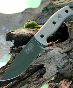 Best Pirce 👏 ESEE Knives ESEE Model 5, Green Canvas Micarta, OD Blade, Kydex Sheath, Plain Edge 💯