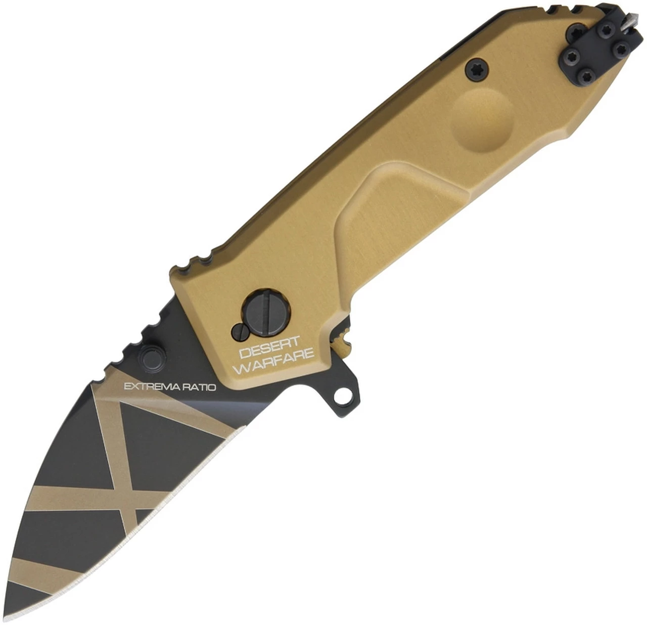 Outlet 😍 Extrema Ratio MFO Folding Knife EX0140DW, 2.5" N690 Desert Warfare Plain Blade, Tan Aluminum Handle ❤️ 1 Outlet 😍 Extrema Ratio MFO Folding Knife EX0140DW, 2.5" N690 Desert Warfare Plain Blade, Tan Aluminum Handle ❤️