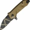 Outlet ❤️ Extrema Ratio MFO Folding Knife EX133MFO, 2.5" N690 Desert Warfare Plain Blade, Tan Aluminum Handle ⭐