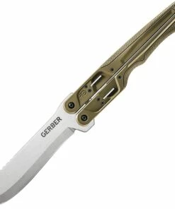Brand new ⌛ Gerber DoubleDown Folding Machete, 31-3001533N, 6.75" 420HC Stonewashed Recurve Blade, Green Handles 🎁