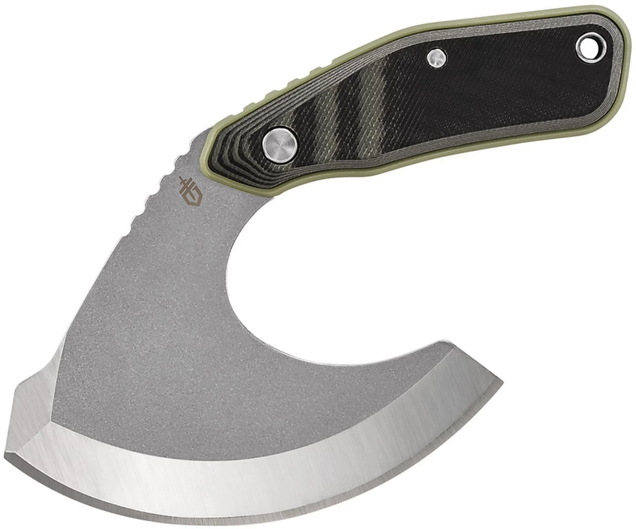Budget 🤩 Gerber Downwind Ulu G1824, 3.42" 7Cr17MoV Stonewashed Blade, Black & Green G-10 Handles ✨ 1 Budget 🤩 Gerber Downwind Ulu G1824, 3.42" 7Cr17MoV Stonewashed Blade, Black & Green G-10 Handles ✨