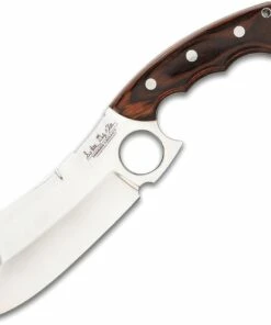 Best Pirce ❤️ Gil Hibben Hibben Legacy Cleaver Bloodwood Version GH5085, 5.88" 5Cr15MoV Polished Cleaver Fixed Blade, Red Finger Grooved Pakkawood Handle 🌟
