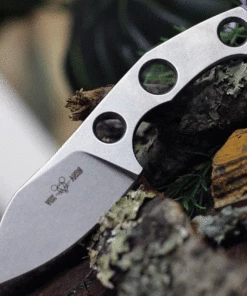 Best Sale ✨ GiantMouse Giant Mouse GMF1 Fixed Blade, 2.6" N690 Steel Stonewashed Plain Blade, Brown Leather Sheath 🧨