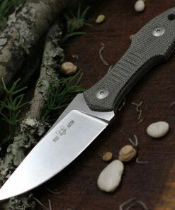 Wholesale ✔️ GiantMouse GMF3 Fixed Blade GMF3-GRN-Satin, 3.25" N690 Satin Plain Blade, Green Canvas Micarta Handle 🎁