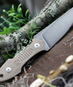 Hot Sale 🔥 GiantMouse GMF3-P Fixed Blade GMF3P-NAT-PVD, 3.25" N690 PVD Plain Blade, Natural Canvas Micarta Handle 🤩 -Automatic Knives shop GMF3P NAT PVD 03789.1616784230