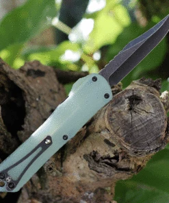 Cheapest 🧨 Heretic Knives Heretic Manticore E OTF Auto - Black Alum. and Jade G-10 (3.19" Elmax Black Bowie) H026B-8A-JADE 🧨