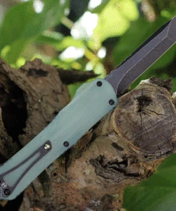 Hot Sale 🤩 Heretic Knives Heretic Manticore E OTF Auto - Black Alum. and Jade G-10 (3.19" Elmax Black Tanto) H027-8A-JADE 🎉