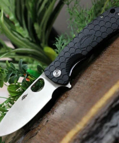 Best Sale ✨ Honey Badger Knives Large Flipper HB1001, 3.63" 8Cr13MoV Satin Drop Point Plain Blade, Black FRN Handle ❤️