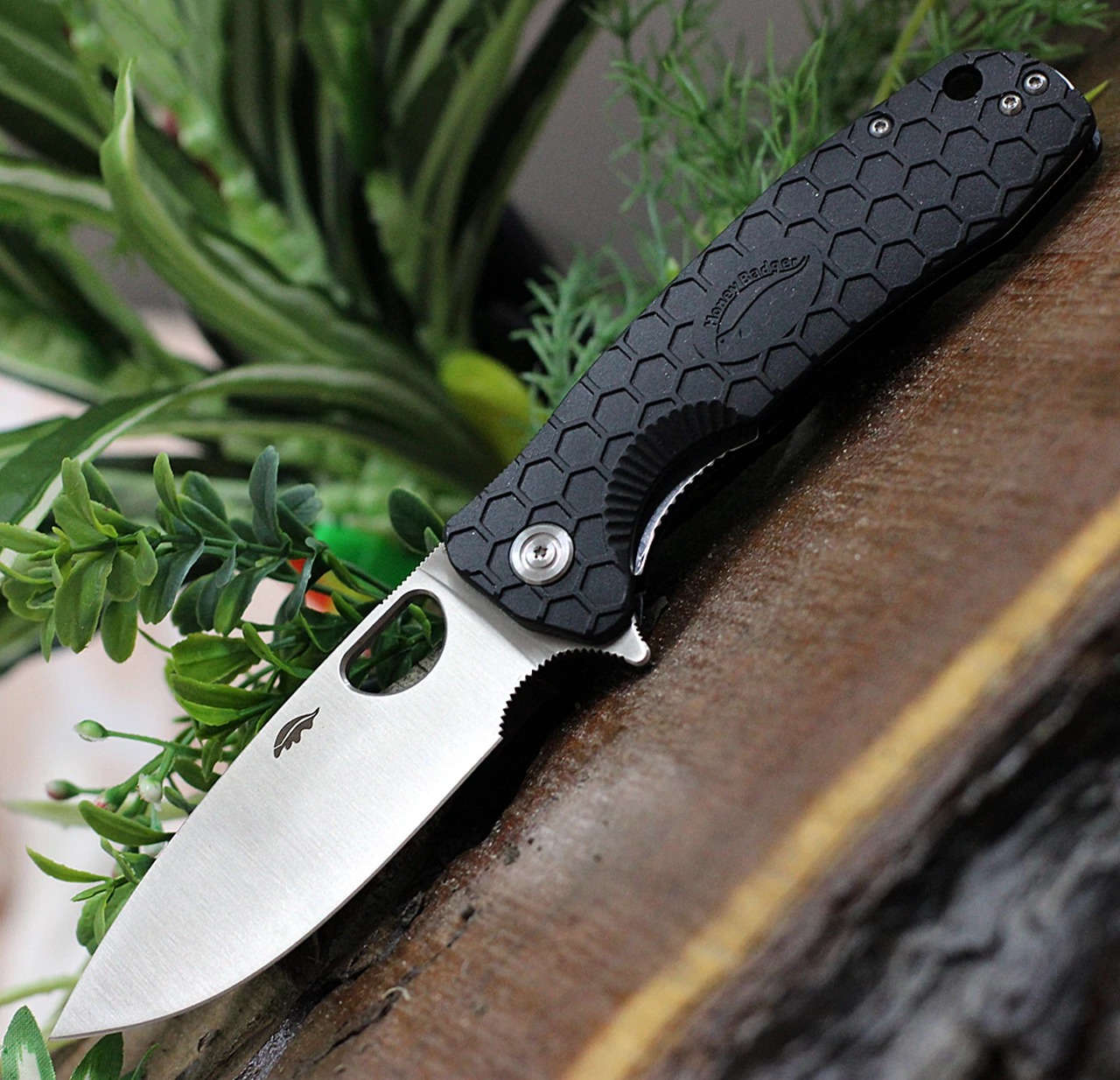 Best Sale ✨ Honey Badger Knives Large Flipper HB1001, 3.63" 8Cr13MoV Satin Drop Point Plain Blade, Black FRN Handle ❤️ 1 Best Sale ✨ Honey Badger Knives Large Flipper HB1001, 3.63" 8Cr13MoV Satin Drop Point Plain Blade, Black FRN Handle ❤️