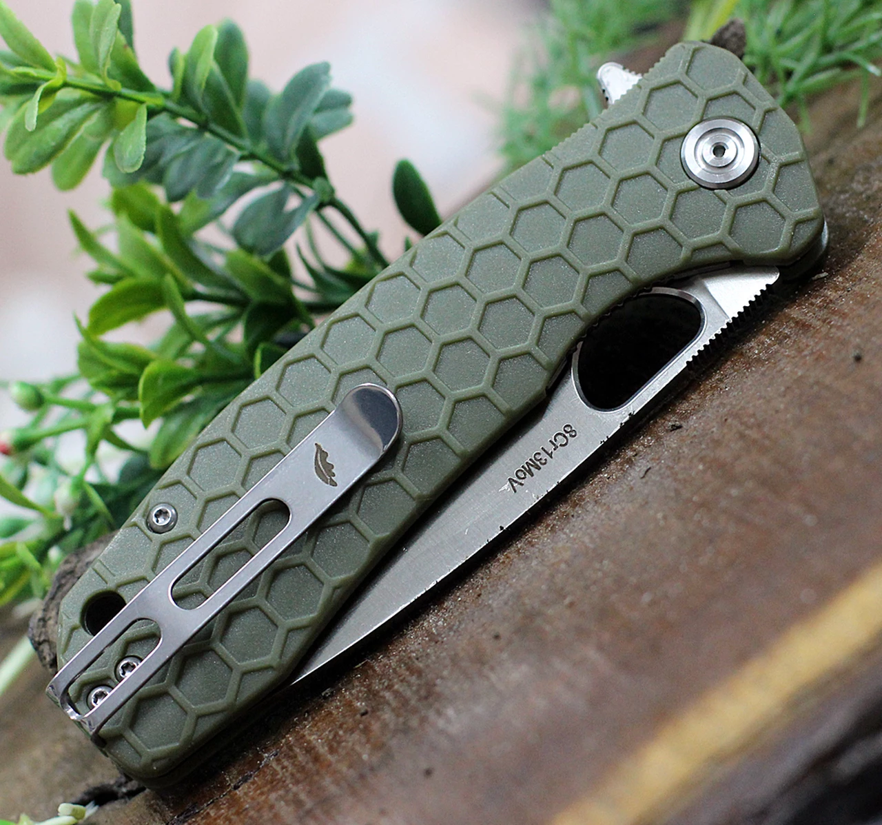 Discount 🎁 Honey Badger Knives Large Flipper HB1003, 3.63" 8Cr13MoV Satin Drop Point Plain Blade, Green FRN Handle 🤩 3 Discount 🎁 Honey Badger Knives Large Flipper HB1003, 3.63" 8Cr13MoV Satin Drop Point Plain Blade, Green FRN Handle 🤩 - Image 3