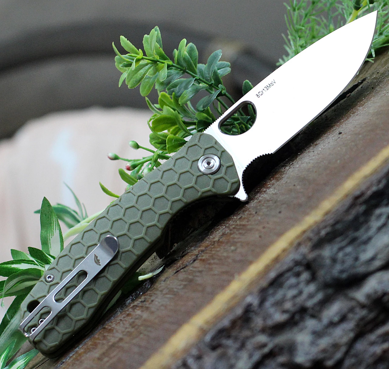 Discount 🎁 Honey Badger Knives Large Flipper HB1003, 3.63" 8Cr13MoV Satin Drop Point Plain Blade, Green FRN Handle 🤩 2 Discount 🎁 Honey Badger Knives Large Flipper HB1003, 3.63" 8Cr13MoV Satin Drop Point Plain Blade, Green FRN Handle 🤩 - Image 2