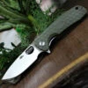 Hot Sale ✨ Honey Badger Knives Medium Flipper HB1013, 3.19" 8Cr13MoV Satin Drop Point Plain Blade, Green FRN Handle 🎁