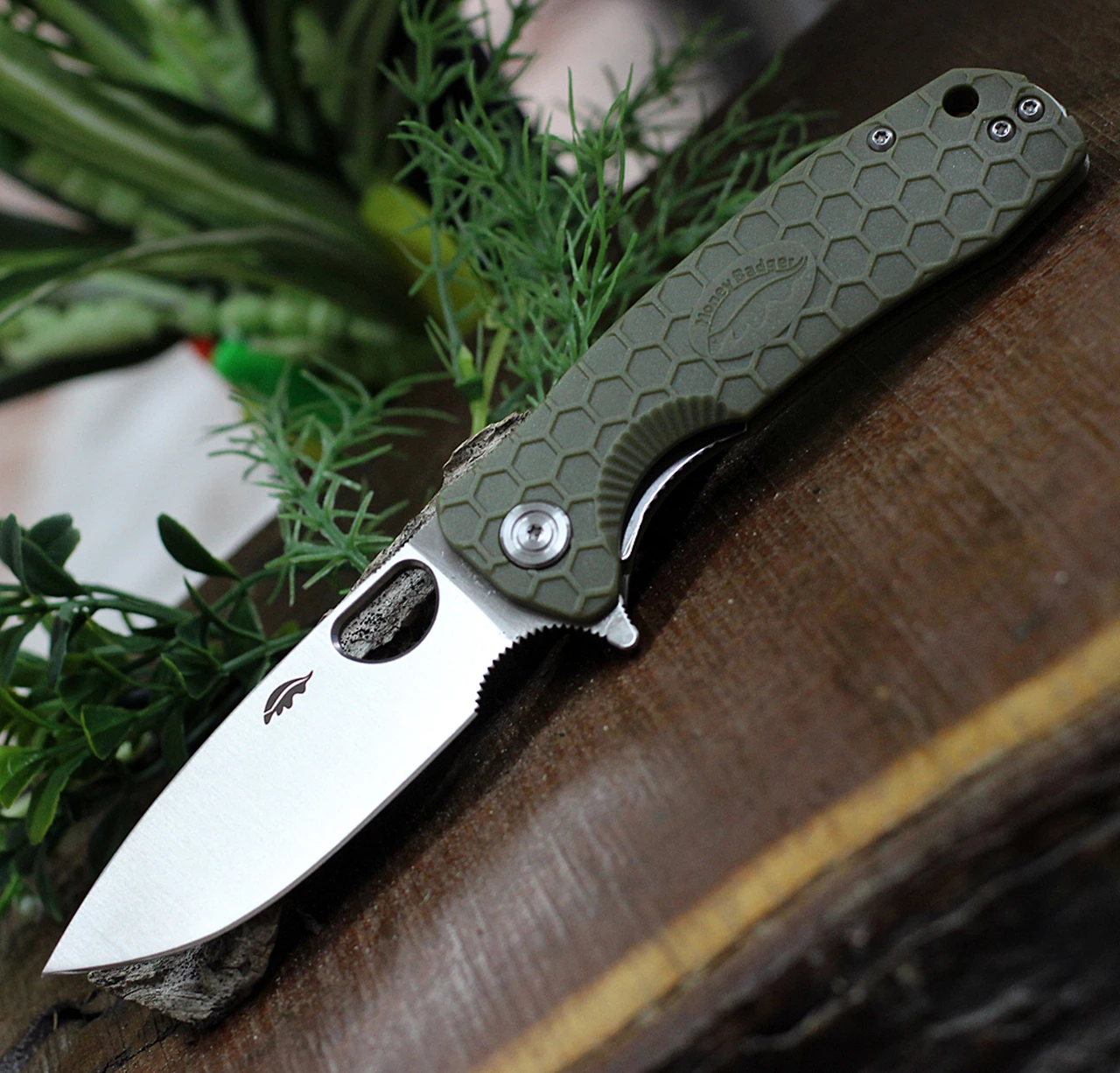 Hot Sale ✨ Honey Badger Knives Medium Flipper HB1013, 3.19" 8Cr13MoV Satin Drop Point Plain Blade, Green FRN Handle 🎁 1 Hot Sale ✨ Honey Badger Knives Medium Flipper HB1013, 3.19" 8Cr13MoV Satin Drop Point Plain Blade, Green FRN Handle 🎁