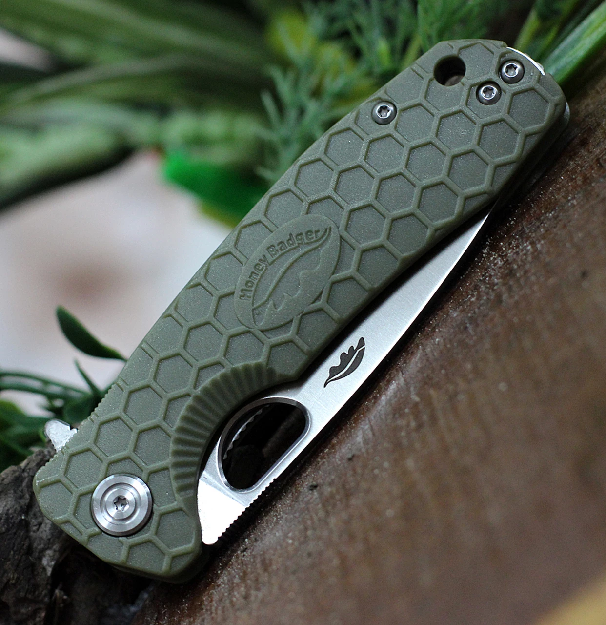 Hot Sale ✨ Honey Badger Knives Medium Flipper HB1013, 3.19" 8Cr13MoV Satin Drop Point Plain Blade, Green FRN Handle 🎁 2 Hot Sale ✨ Honey Badger Knives Medium Flipper HB1013, 3.19" 8Cr13MoV Satin Drop Point Plain Blade, Green FRN Handle 🎁 - Image 2