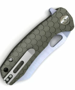 Promo 😍 Honey Badger Knives Large Warncleaver Flipper HB1033, 3.63" 8Cr13MoV Satin Warncleaver Plain Blade, Green FRN Handle 🔔 -Automatic Knives shop HB1033 35647.1615821079