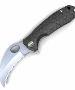 Buy ✨ Honey Badger Knives Large Claw Flipper HB1111, 3.38" 8Cr13Mov Claw Serrated Blade, Black FRN Handle 😀