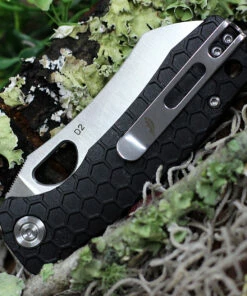 Best Pirce ✨ Honey Badger Knives Small D2 Wharncleaver Flipper HB1167, 2.75" D2 Wharncleaver Blade, Black FRN Handle 🎉 -Automatic Knives shop HB1167.1 68234.1616685698