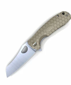 Best reviews of 🛒 Honey Badger Knives Small D2 Wharncleaver Flipper HB1168, 2.75" D2 Wharncleaver Blade, Tan FRN Handle 🌟