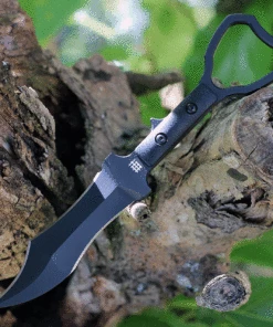 Flash Sale ⌛ Halfbreed Blades Tuhon Raptor CCK-03, 3.94" Bohler K110 Black Teflon Blade, Black Contoured G-10 Handles 🛒