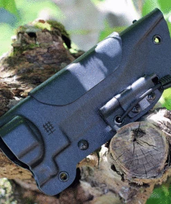 Hot Sale ✔️ Halfbreed Blades Large Bush Knife LBK-01, 5.7" K110 D2 Teflon Coated Plain Fixed Blade, Black G-10 Handle with Molded Kydex Sheath ⭐ -Automatic Knives shop HBBLBK01 sheath.1 53121.1623788842