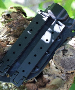 Hot Sale ✔️ Halfbreed Blades Large Bush Knife LBK-01, 5.7" K110 D2 Teflon Coated Plain Fixed Blade, Black G-10 Handle with Molded Kydex Sheath ⭐ -Automatic Knives shop HBBLBK01 sheath 92366.1623788842