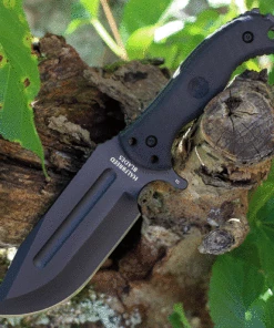 Hot Sale ✔️ Halfbreed Blades Large Bush Knife LBK-01, 5.7" K110 D2 Teflon Coated Plain Fixed Blade, Black G-10 Handle with Molded Kydex Sheath ⭐
