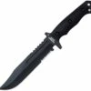 Cheap 👍 Halfbreed Blades Large Infantry LIK-01, 6.89" K110 Black Partially Serrated Blade, Black G-10 Handle 😍