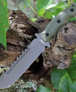 Outlet 💯 Halfbreed Blades Large Survival LSK-01OD 6.89" K110 Spear Point Blade Green G-10 Handle 💯
