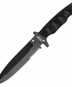 Coupon ✨ Halfbreed Blades Medium Infantry Knife MIK-01PS, 6.49" K110 D2 Teflon Coated Plain Blade, Black G-10 Handle 👏