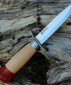 Outlet 💯 Helle Scout Knife - Birch Wood (3.5" Stainless Satin) Leather Sheath (Boy 4B) 👏