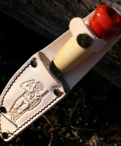 Outlet 💯 Helle Scout Knife - Birch Wood (3.5" Stainless Satin) Leather Sheath (Boy 4B) 👏 -Automatic Knives shop HE4B.2 49869.1644421847