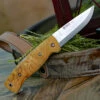 Best Pirce ❤️ Helle Bleja 625, 3.35" Triple Laminated Stainless Steel Drop Point Plain Blade, Curly Birch Handle 🌟