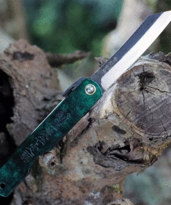 Hot Sale 🧨 Higonokami Aogami 3.00" Satin Jade Stainless Folder HIGOCJB 🎁