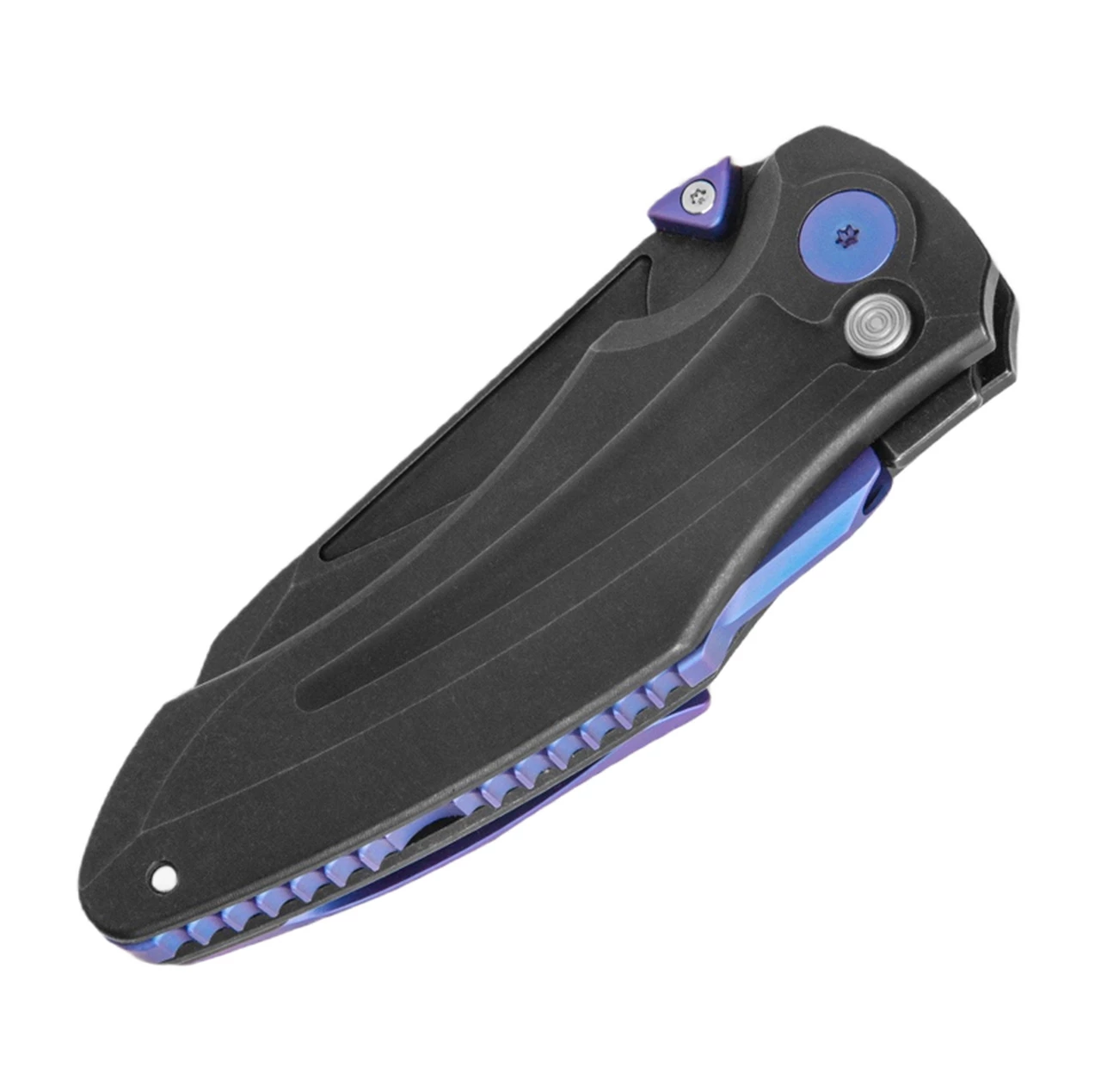 Outlet 😍 Jake Hoback Knives Jake Hoback Sumo Button Lock - Blk/Purple Ti (3.25" Blk CPM-20CV) 👏 2 Outlet 😍 Jake Hoback Knives Jake Hoback Sumo Button Lock - Blk/Purple Ti (3.25" Blk CPM-20CV) 👏 - Image 2