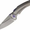 Budget ⌛ Jake Hoback Knives Jake Hoback Sumo Button Lock - Gray/Purple Ti (3.25" Satin CPM-20CV) 🔥