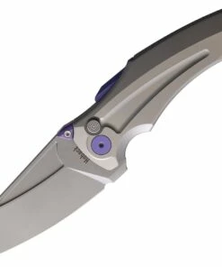 Budget ⌛ Jake Hoback Knives Jake Hoback Sumo Button Lock - Gray/Purple Ti (3.25" Satin CPM-20CV) 🔥