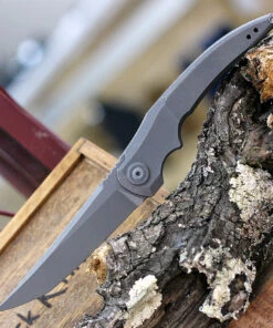 Best reviews of 🛒 Jake Hoback Knives Jake Hoback Sliver Framelock HOB022, 3.25" CPM-20CV Gray Stonewash Plain Blade, Gray Anodized Titanium Handle ✔️