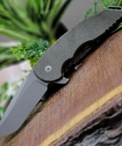 Brand new 🌟 Jake Hoback Knives Jake Hoback A15 Slimline Micarta 028M, 3.75" CPM-20CV Gray Stonewash Plain Blade, Dark Green Micarta / Titanium Handle 🎉