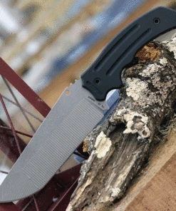 Budget 💯 Jake Hoback Knives Jake Hoback Perseverance Fixed Blade Knife HOB029P, 6.1" CPM-3V Stonewashed Scalloped Drop Point Blade, Black G-10 Handles w/Black Kydex Sheath 🤩