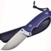 Discount 🌟 Hen & Rooster, 4" Satin Stainless Steel Fixed Blade, Black & Blue G-10 Textured Handle w/Black Leather Sheath ❤️