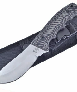 Flash Sale 🔥 Hen & Rooster Skinner, HR-005, 4" Satin Stainless Steel Skinner , Black & Gray G-10 Sculpted Handle w/Black Nylon Sheath ⌛