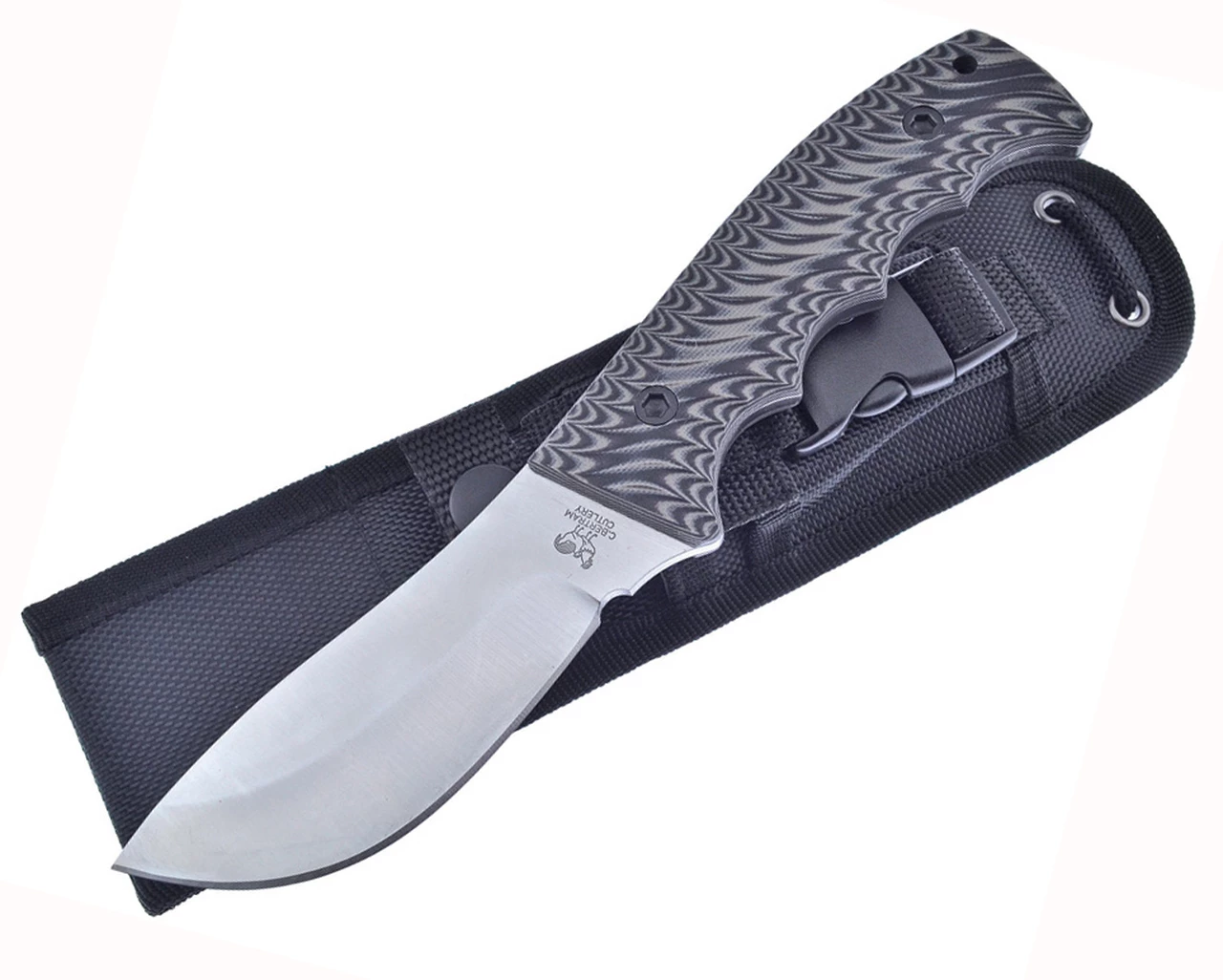 Flash Sale 🔥 Hen & Rooster Skinner, HR-005, 4" Satin Stainless Steel Skinner , Black & Gray G-10 Sculpted Handle w/Black Nylon Sheath ⌛ 1 Flash Sale 🔥 Hen & Rooster Skinner, HR-005, 4" Satin Stainless Steel Skinner , Black & Gray G-10 Sculpted Handle w/Black Nylon Sheath ⌛